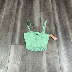 Colsie Green Eyelet Bralette‎ Top